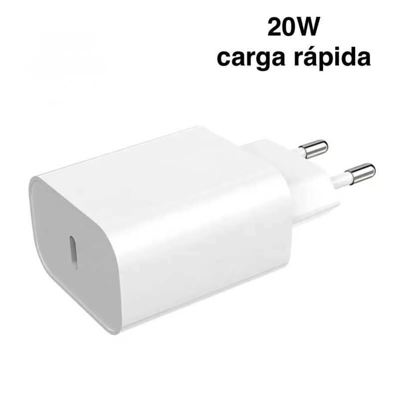 Combo cargador 20W de carga rápida + cable para iPhone y iPad con certificación MFI