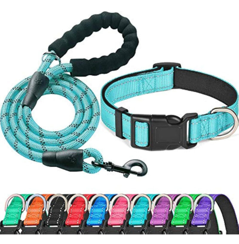 COMBO: Collar reflectivo + correa para mascotas