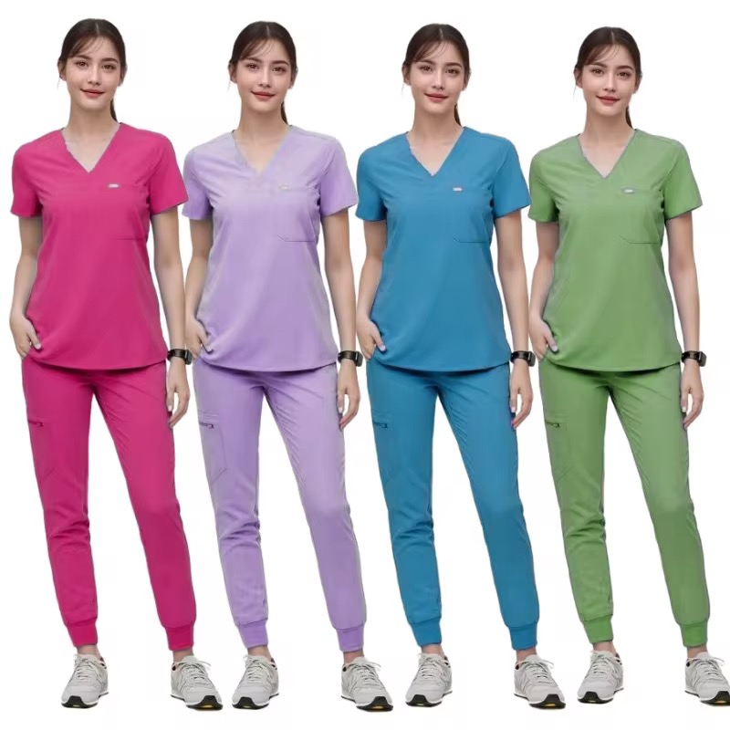 Equipo Médico. Uniforme liso Jogger. Casaca + Pantalon con bolsillo. 4 bolsillos