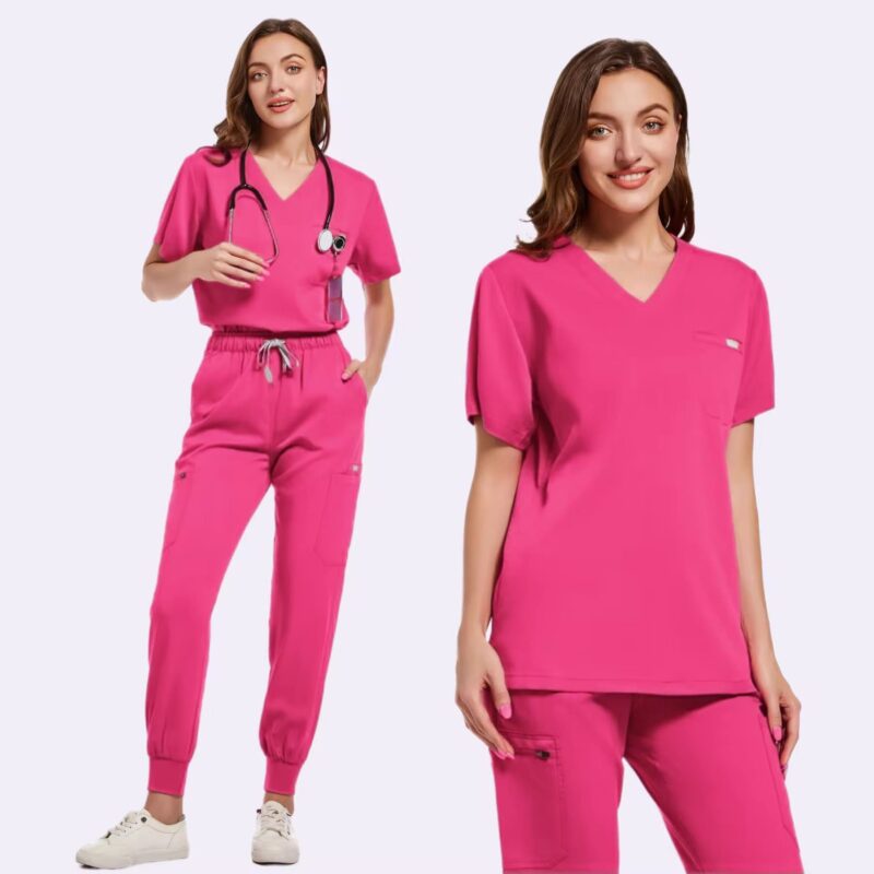 Equipo Médico. Uniforme liso Jogger. Casaca + Pantalon con bolsillo. 4 bolsillos