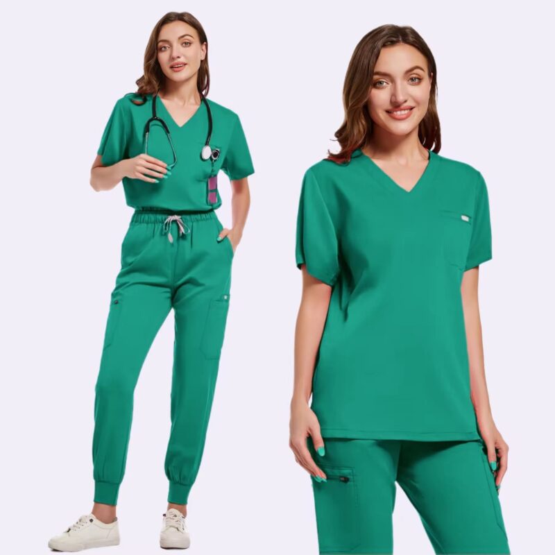 Equipo Médico. Uniforme liso Jogger. Casaca + Pantalon con bolsillo. 4 bolsillos